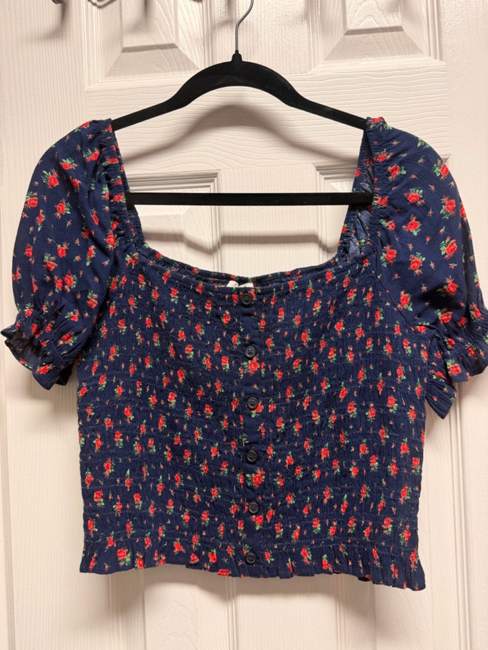 Aerie Puff Sleeve Smocked Top